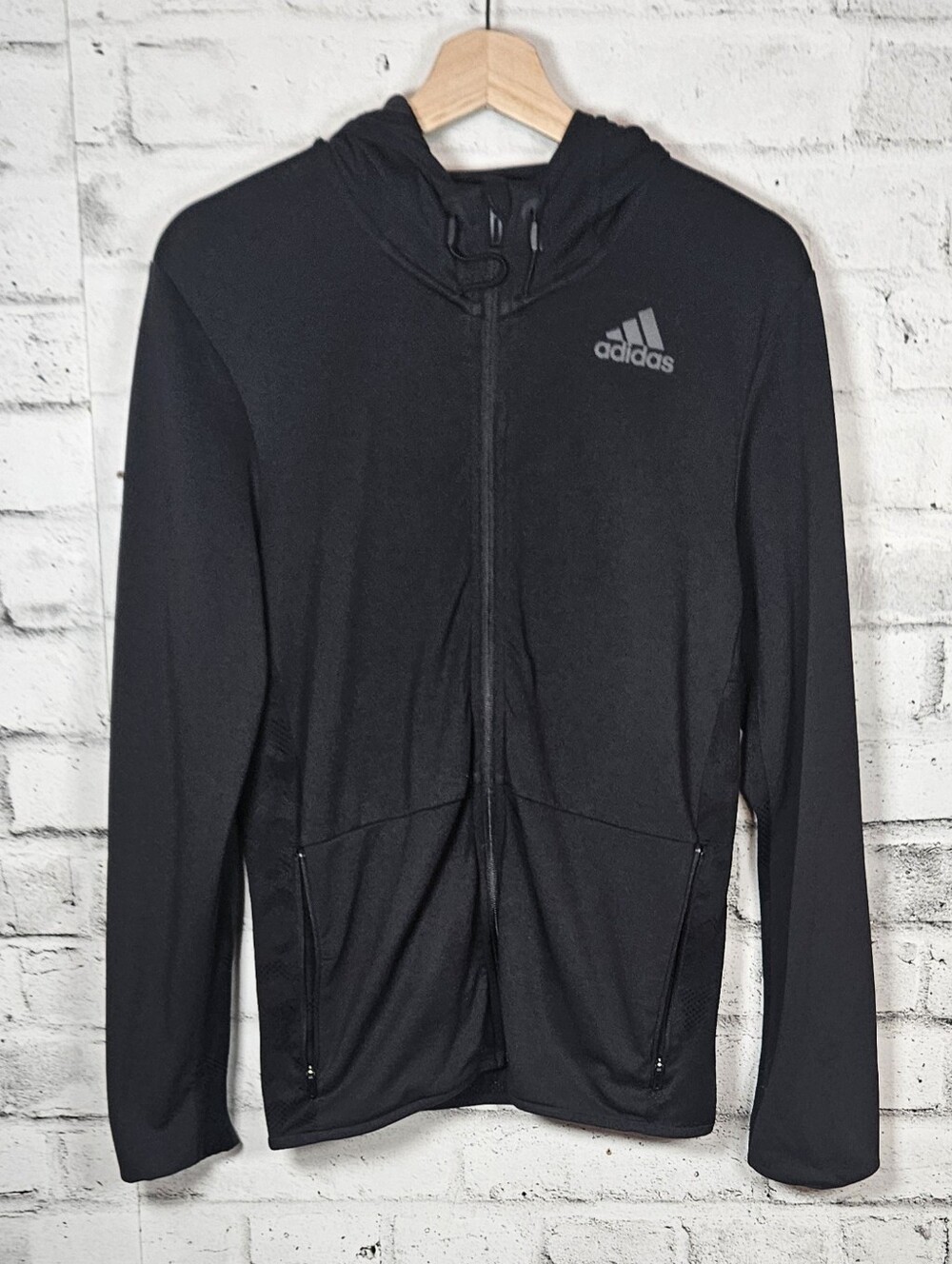 Adidas ClimaCool Full Zip Hoodie Black Athletic Jacket Women's Small